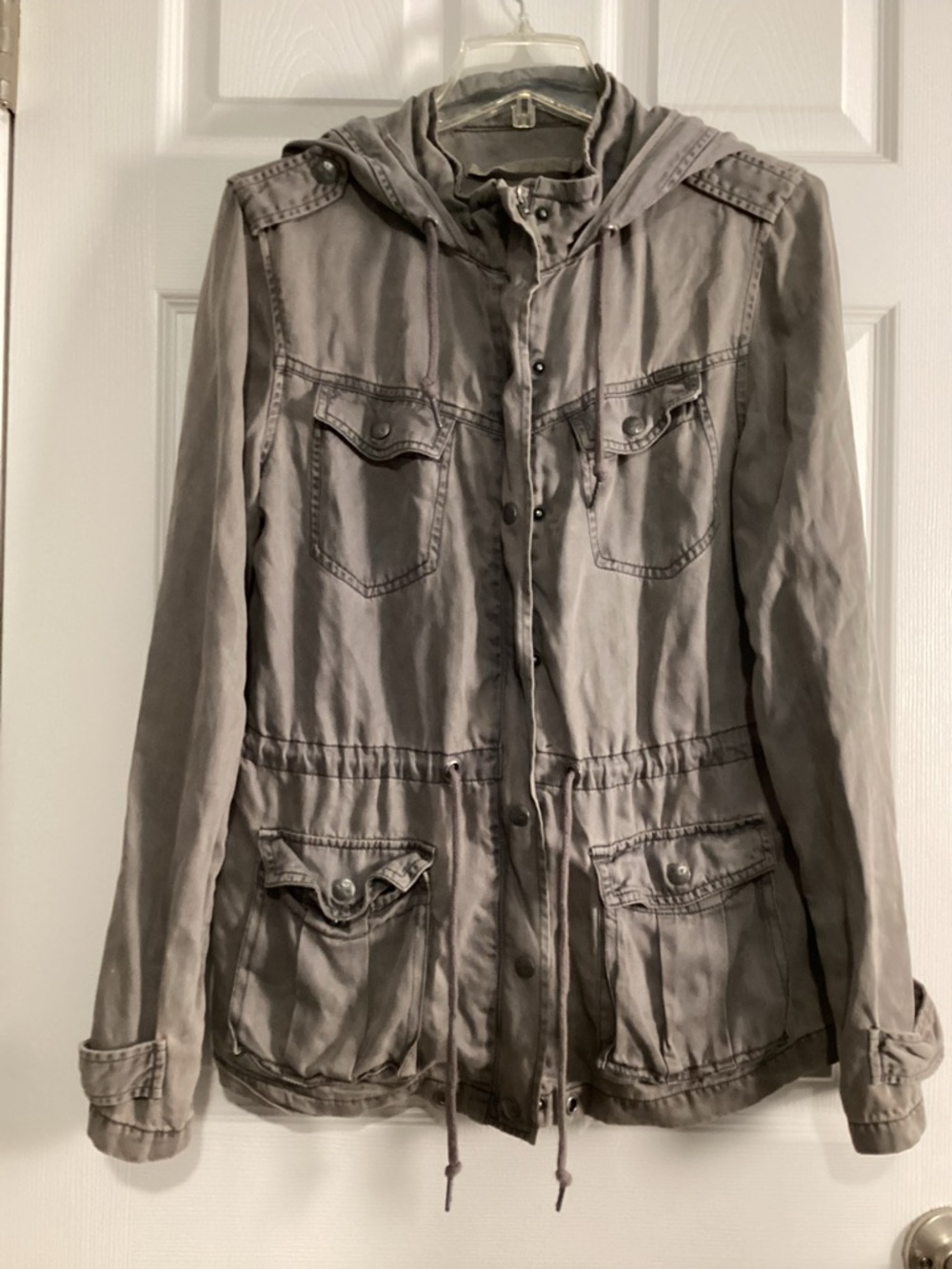 Max Jeans Lightweight Hooded Parka Jacket - Gray